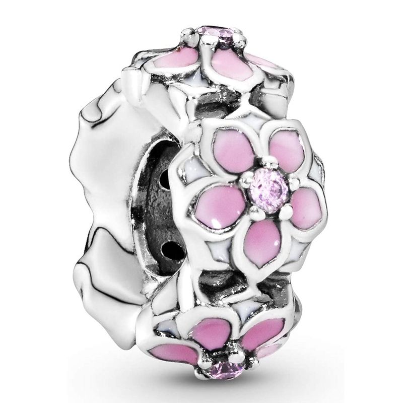 charm pandora con fiori rosa