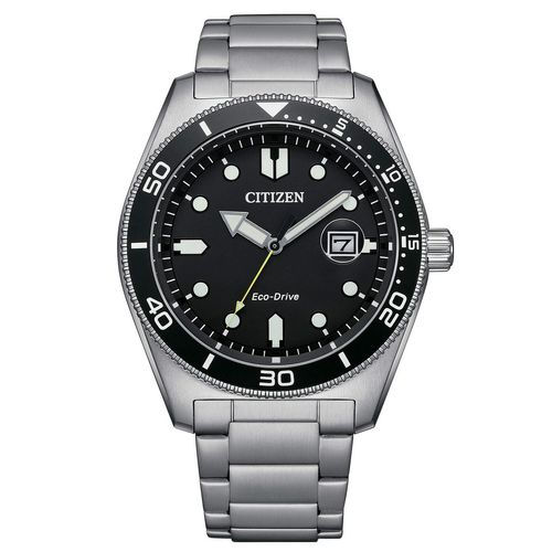Citizen Marine EcoDrive SoloTempo Acciaio e Nero - AW1760-81E